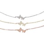 Bracelets de perles de mariage argentés en plaqué Or à perles à motif papillons pour homme 