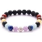 Bracelets de perles multicolores en velours à perles à motif Bouddha look fashion pour femme 
