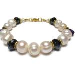 Bracelets de perles de mariage bleues foncé en verre à perles romantiques 