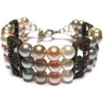 Bracelets de perles de mariage argentés à perles 