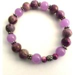 Bracelets de perles violet lavande en métal à perles à motif fleurs pour femme 