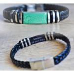 Bracelets silicone gris acier en cuir personnalisés pour homme 