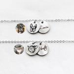 Bracelets gris acier en or à motif animaux en acier 18 carats personnalisés pour femme 