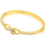 Bracelet pour femme de Lylium de la collection Infinity. Le bijou est fabriqué en acier de couleur dorée. Il présente un symbole en forme d'infini. Dimensions : 17 cm. La référence est : AC-B229G