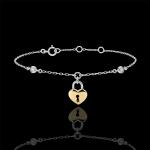 Bracelets coeur Edenly en or jaune 9 carats pour femme en promo 