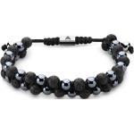 Bracelets de perles noirs en acier à perles pour homme 