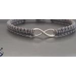 Bracelets argentés en tissu fait main pour femme 