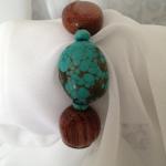 Bracelets turquoise en bois à perles en bois 