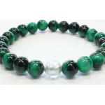 Bracelets de perles vert menthe en aluminium à perles à motif tigres fait main pour femme 