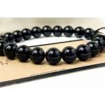 Bracelets de perles noirs en cristal à perles inspirations zen pour femme 