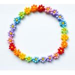 Bracelets de perles en verre à perles à motif fleurs classiques pour enfant 