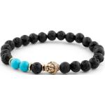 Bracelets de perles Neshraw noirs à perles à motif Bouddha classiques pour homme 