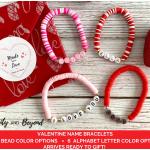 Bracelets de perles pour la Saint-Valentin argentés en argent à perles personnalisés pour enfant 