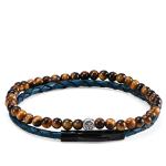 Bracelets de perles Lucléon multicolores en cuir à perles à motif tigres pour homme 