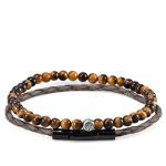 Bracelets de perles Lucléon multicolores en argent à perles à motif tigres pour homme 