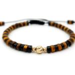 Bracelets de perles dorés à perles à motif tigres look fashion pour femme 