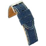 Bracelets de montre bleus look fashion en jean pour homme en promo 