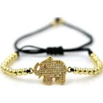 Bracelets de perles argentés en métal à perles à motif éléphants look fashion pour femme 