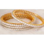 Bracelets de mariage beiges nude en cristal indiens en diamant style ethnique 
