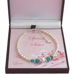 Bracelets de perles argentés à perles pour fille 