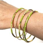 Bracelets vert d'eau en coton en tissu en lot de 3 style ethnique 