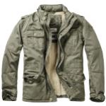 Vestes d'hiver Brandit vertes en coton à col montant Taille XL look militaire pour homme 