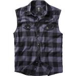 Brandit Checkshirt Chemise sans manches, noir-gris, taille S