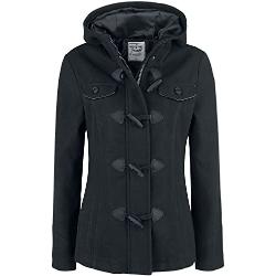 Brandit Manteau Duffle-Coat Femme Femme Parka noir S 50% Laine, 50% Polyester