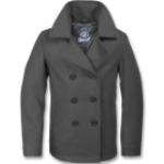 Brandit Pea Coat, veste en textile 4XL Gris Foncé Gris Foncé