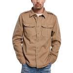 Chemises vintage Brandit marron lavable en machine à manches longues col kent Taille 4 XL plus size look fashion pour homme en promo 