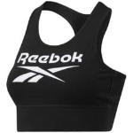 Brassières de sport Reebok Identity noires en jersey dos nageur Taille XS soutien minimum pour femme 
