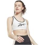Brassières de sport Reebok blanches en fil filet dos nageur Taille XS soutien intermédiaire pour femme en promo 