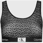 Soutiens-gorge de créateur Calvin Klein noirs à effet léopard en dentelle à motif animaux Taille XXL plus size pour femme 