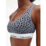 Brassières de sport de créateur Calvin Klein Underwear grises à effet léopard en modal pour femme 