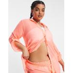 Chemises Brave Soul orange corail col italien Taille XXL plus size classiques pour femme en promo 