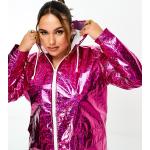 Vestes zippées pour festival Brave Soul roses métalliques à capuche Taille XXL pour femme en promo 