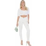 Jeans skinny Brave Soul blancs en coton à franges Taille XS pour femme 