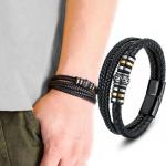 Bracelets noirs en cuir lisse ethnique style ethnique pour femme 