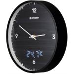 BRESSER MyTime LEDsec Horloge murale 24 cm avec affichage de la température (noir)