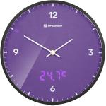 BRESSER MyTime LEDsec Horloge murale 24 cm avec affichage de la température (purple)