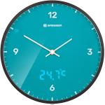 BRESSER MyTime LEDsec Horloge murale 24 cm avec affichage de la température (sky blue)