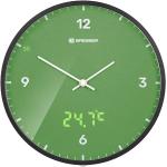 BRESSER MyTime LEDsec Horloge murale 24 cm avec affichage de la température (vert)