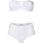 Bikinis bandeau Brigitte blancs à motif papillons pour femme en promo 