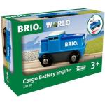 BRIO World - 33130 - Locomotive de Fret Bleue à pile - Train électrique avec connexion aimantée - Pour circuit de train en bois - Jouet pour garcons et filles dès 3 ans
