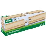 BRIO World - 33335 - Rails Moyens Droits 144 mm - Accessoire pour circuit de train en bois - Jouet pour garçons et filles à partir de 3 ans