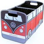 BRISA VW Collection - Boîte de Rangement Pliante en Forme de Combi Volkswagen pour Jouets, Coffre, Courses (Classic Bus/Rouge & Noir)