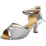 Sandales argentées à strass en cuir Pointure 37 look fashion pour femme 