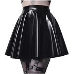 Robes longues d'automne noires en PVC à manches longues minis Taille M plus size look sportif pour femme 