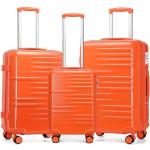 Ensembles de valises orange à roulettes en lot de 3 look fashion 