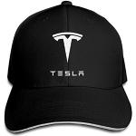 Bro-Custom Simple Tesla Motors Sandwich Flex Fit Hat Baseball Cap Black